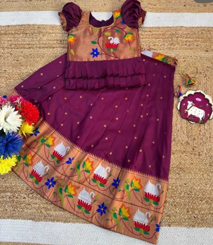 Ynf Silk Cotton RIN235 Flaired Kids Wear Wholesale Kids Lehenga Kids Ethnic Wear Kids Traditional Outfits Manufacturer- Kids Exports