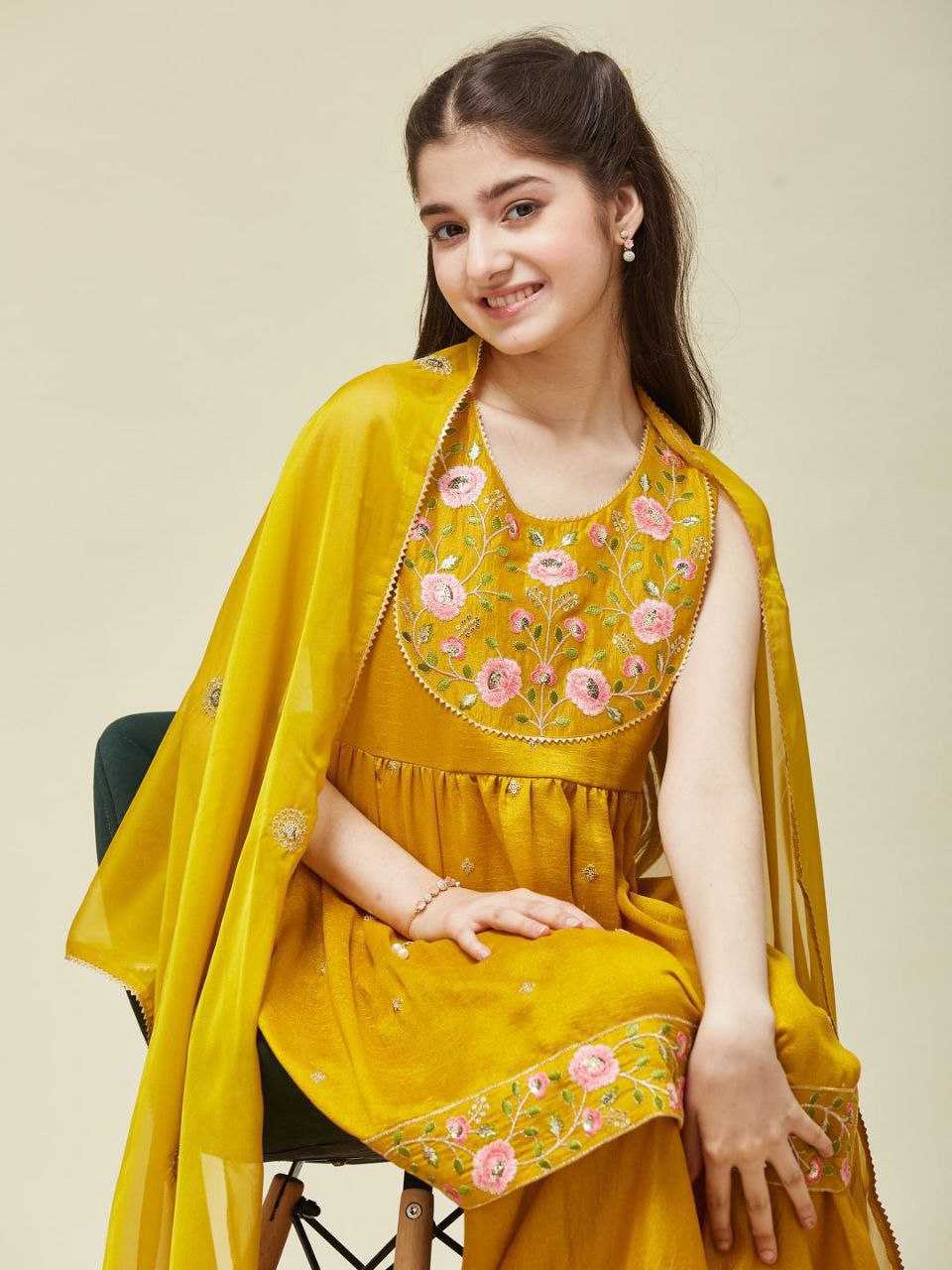 Ynf Silk KESH461 216 Kids Wear Wholesale Kids Sharara Girls Kurti Girls Ethnic Wear Manufacturer- Kids Exports