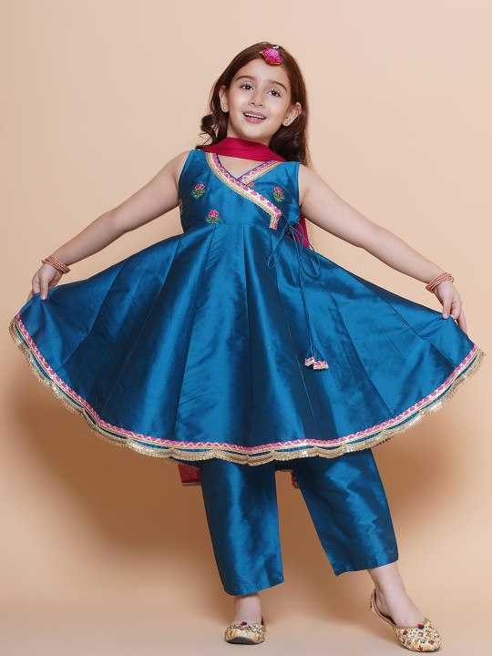 Ynf Silk KESH642 033 Kids Wear Wholesale Girls Kurti Kids Traditional Outfits Ethnic Dresses For Kids Manufacturer- Kids Exports
