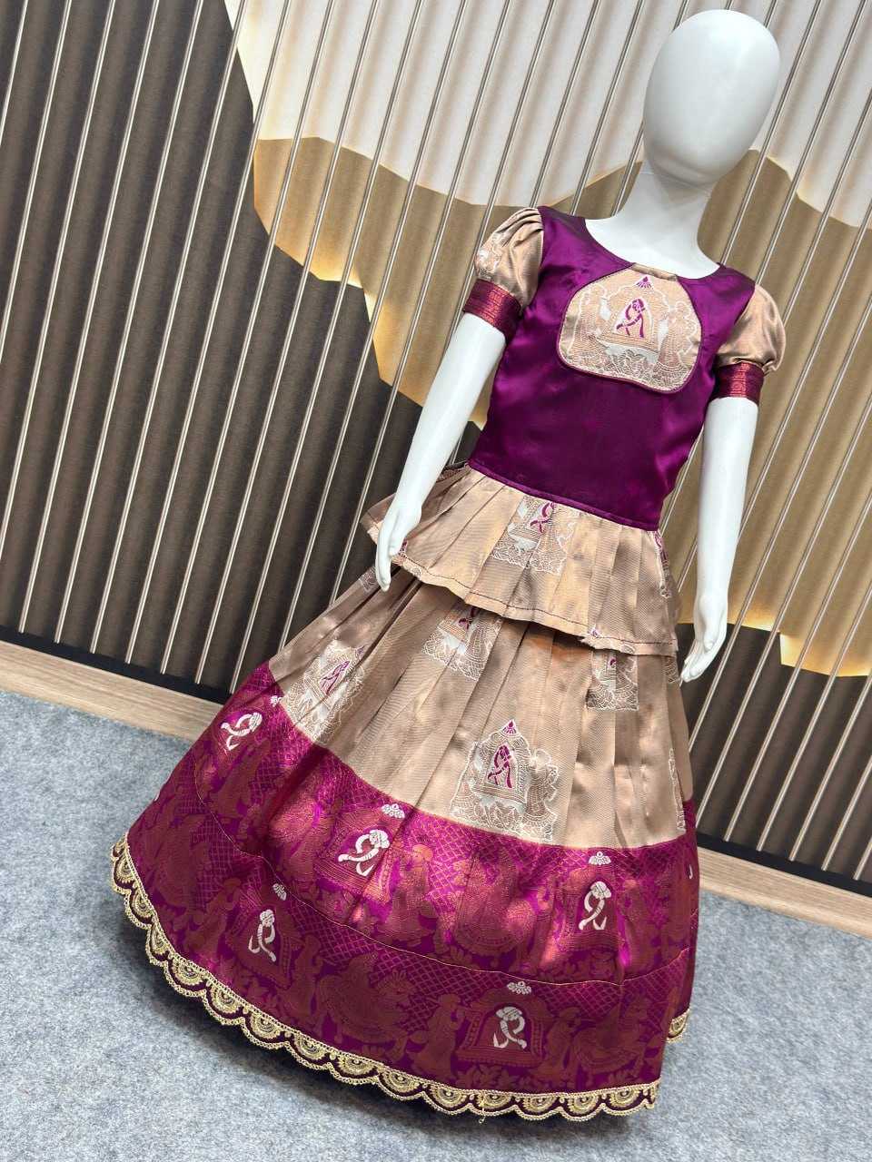 Ynf Silk KESH642 066 Kids Wear Wholesale Kids Lehenga Kids Ethnic Wear Kids Silk Dress Manufacturer- Kids Exports