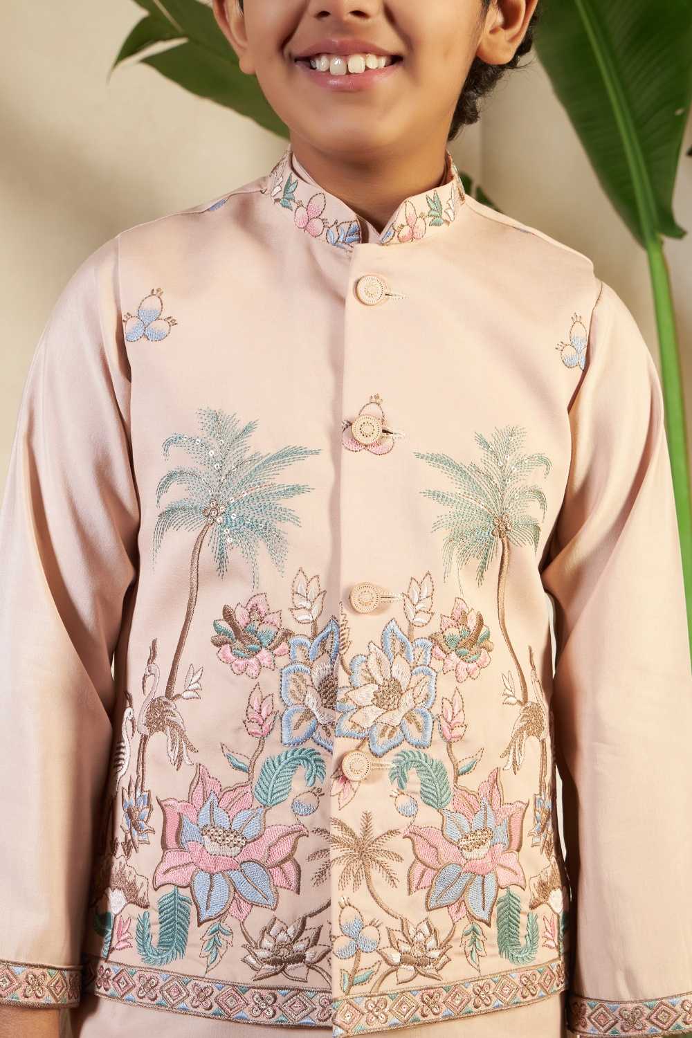 Ynf Silk RIN202 91051 LITTLE VIRAASAT Kids Wear Wholesale Boys Kurta Pyjama Kids Kurta Pajama Baby Boy Kurta Set Manufacturer- Kids Exports