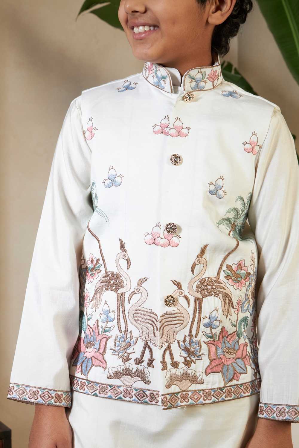 Ynf Silk RIN202 91051 LITTLE VIRAASAT Kids Wear Wholesale Boys Kurta Pyjama Kids Kurta Pajama Baby Boy Kurta Set Manufacturer- Kids Exports