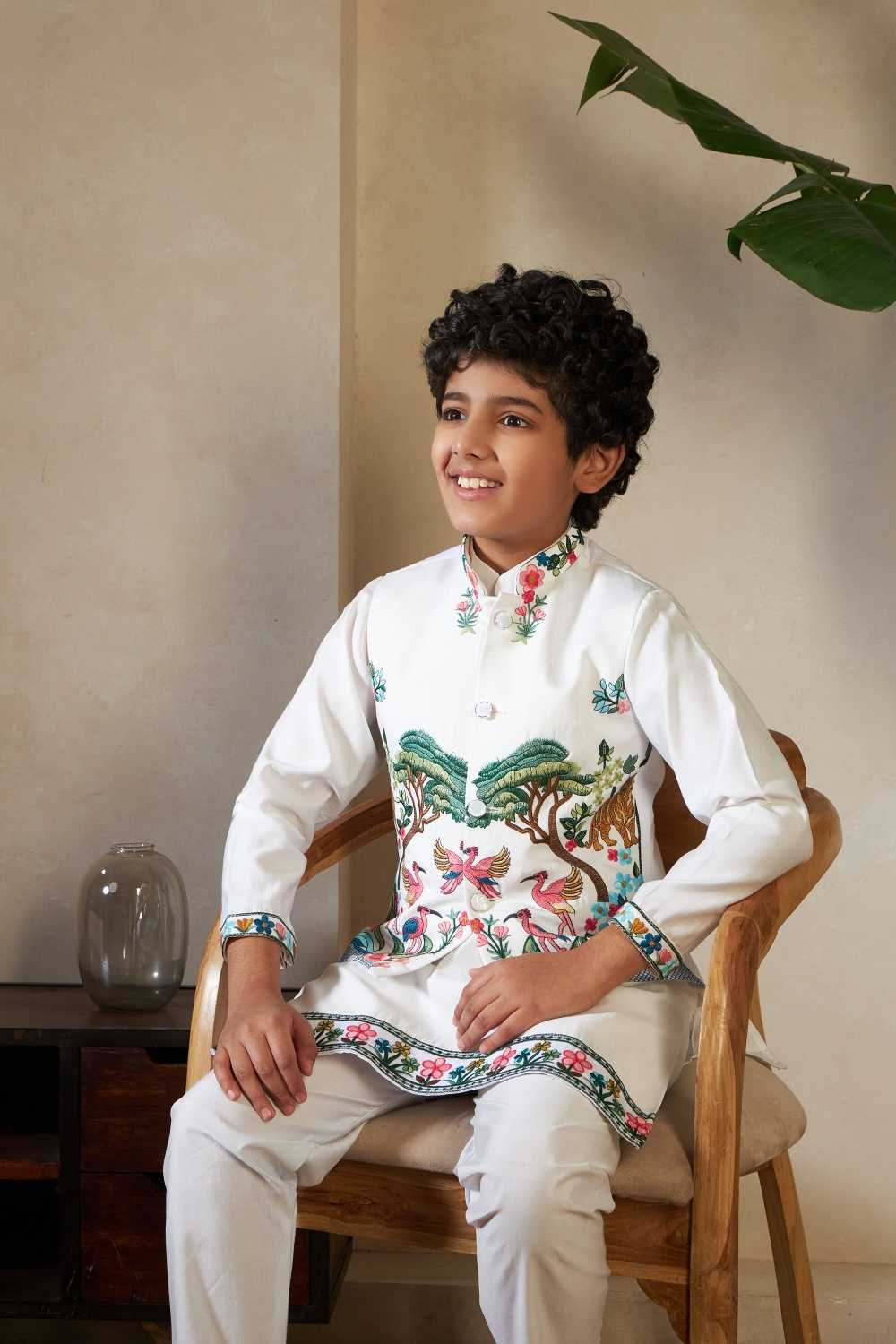 Ynf Silk RIN202 91061 ROYAL VANTARA Kids Wear Wholesale Boys Kurta Pyjama Kids Kurta Pajama Baby Boy Kurta Set Manufacturer- Kids Exports