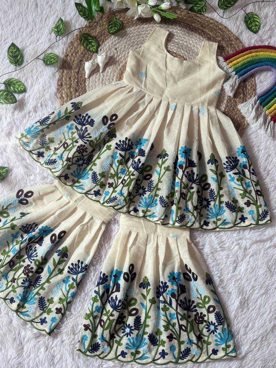 Ynf Soft Cotton KESH709 35 Kids Wear Wholesale Kids Sharara Girls Cotton Frocks Indian Wear For Kids Manufacturer- Kids Exports