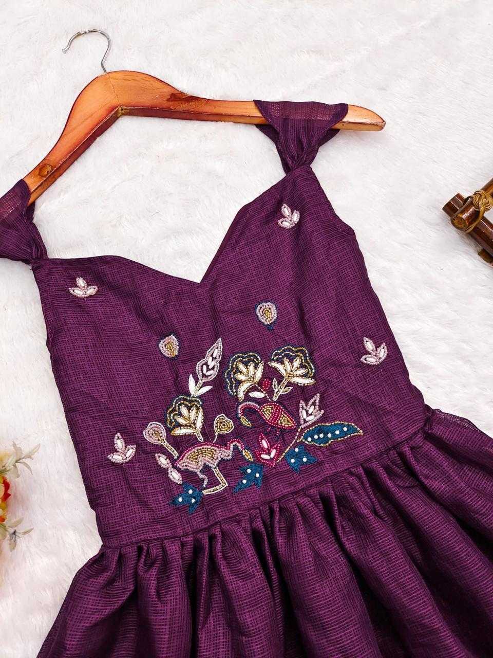 Ynf Soft Dola RIN235 OTIS Kids Wear Wholesale Kids Gown Kids Designer Frock Kids Party Wear Ethnic Manufacturer- Kids Exports