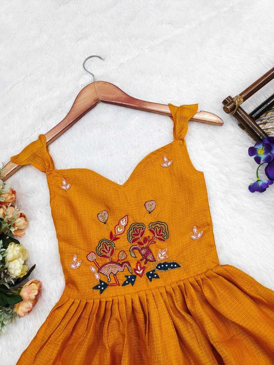 Ynf Soft Dola RIN235 OTIS Kids Wear Wholesale Kids Gown Kids Designer Frock Kids Party Wear Ethnic Manufacturer- Kids Exports