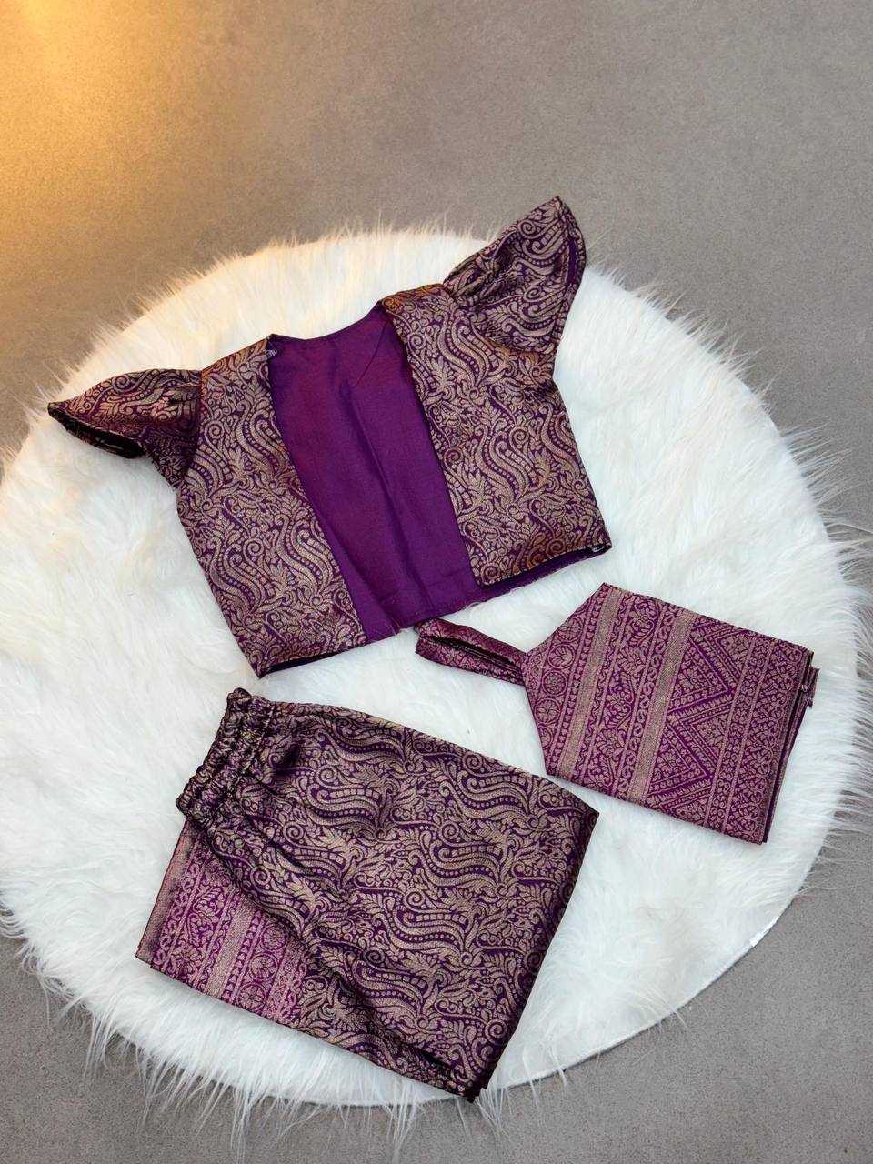 Ynf Soft Silk KESH709 03 Kids Wear Wholesale Kids Co-ord Set Kids Traditional Outfits Ethnic Dresses For Kids Manufacturer- Kids Exports