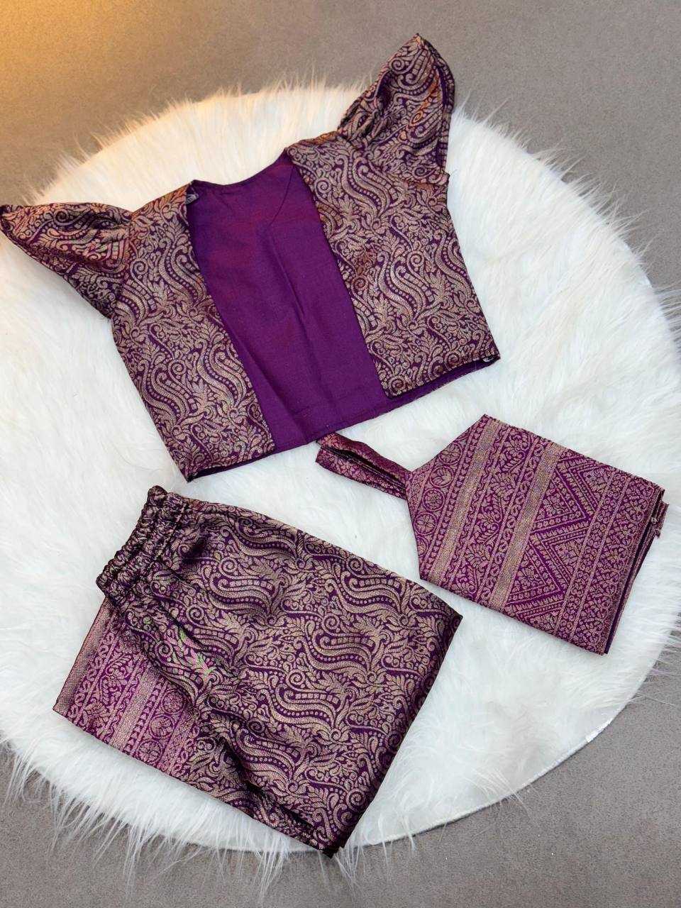 Ynf Soft Silk KESH709 03 Kids Wear Wholesale Kids Co-ord Set Kids Traditional Outfits Ethnic Dresses For Kids Manufacturer- Kids Exports