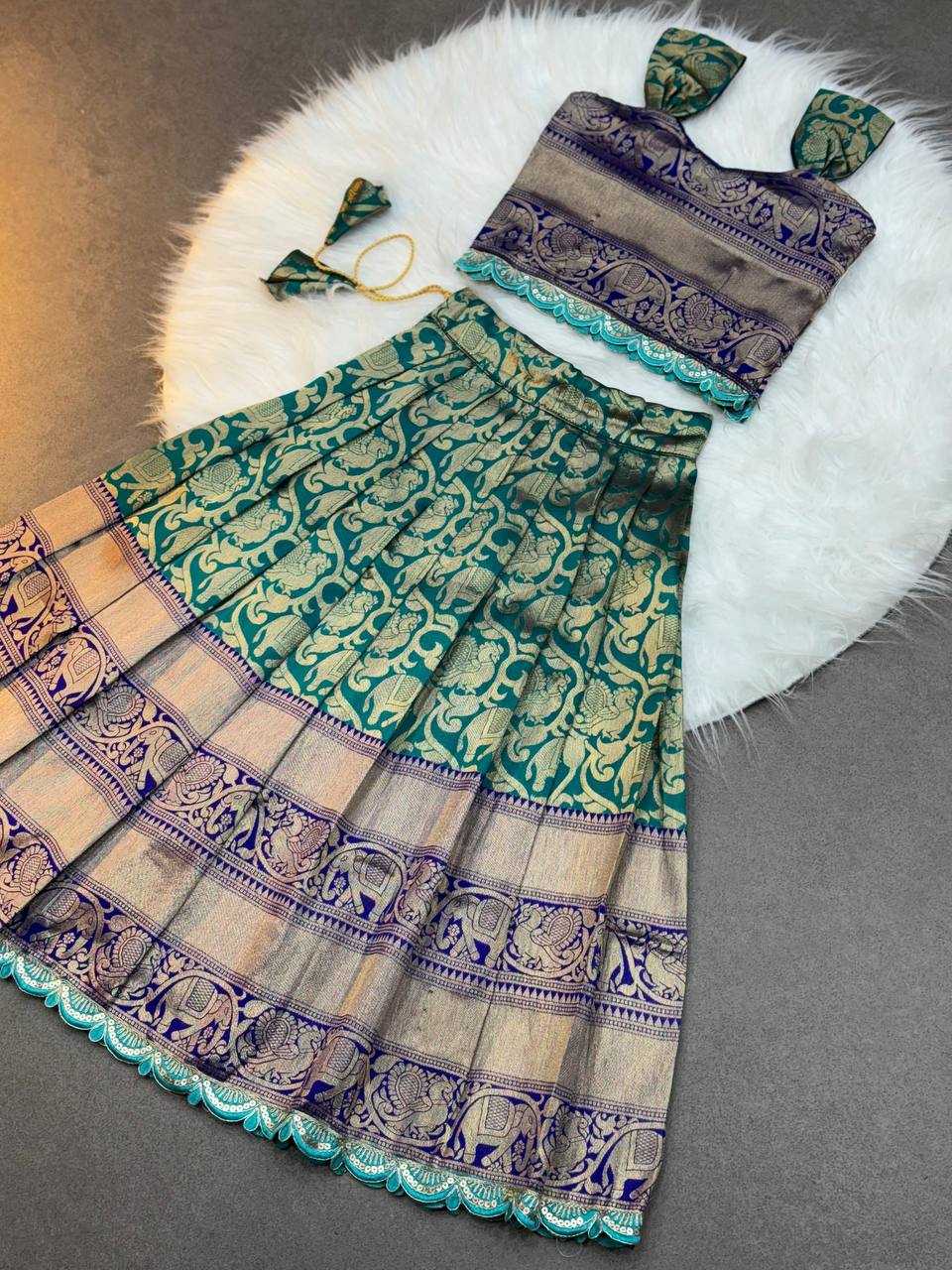 Ynf Soft Silk KESH709 06 Kids Wear Wholesale Kids Co-ord Set Kids Lehenga Choli Kids Festive Wear Manufacturer- Kids Exports