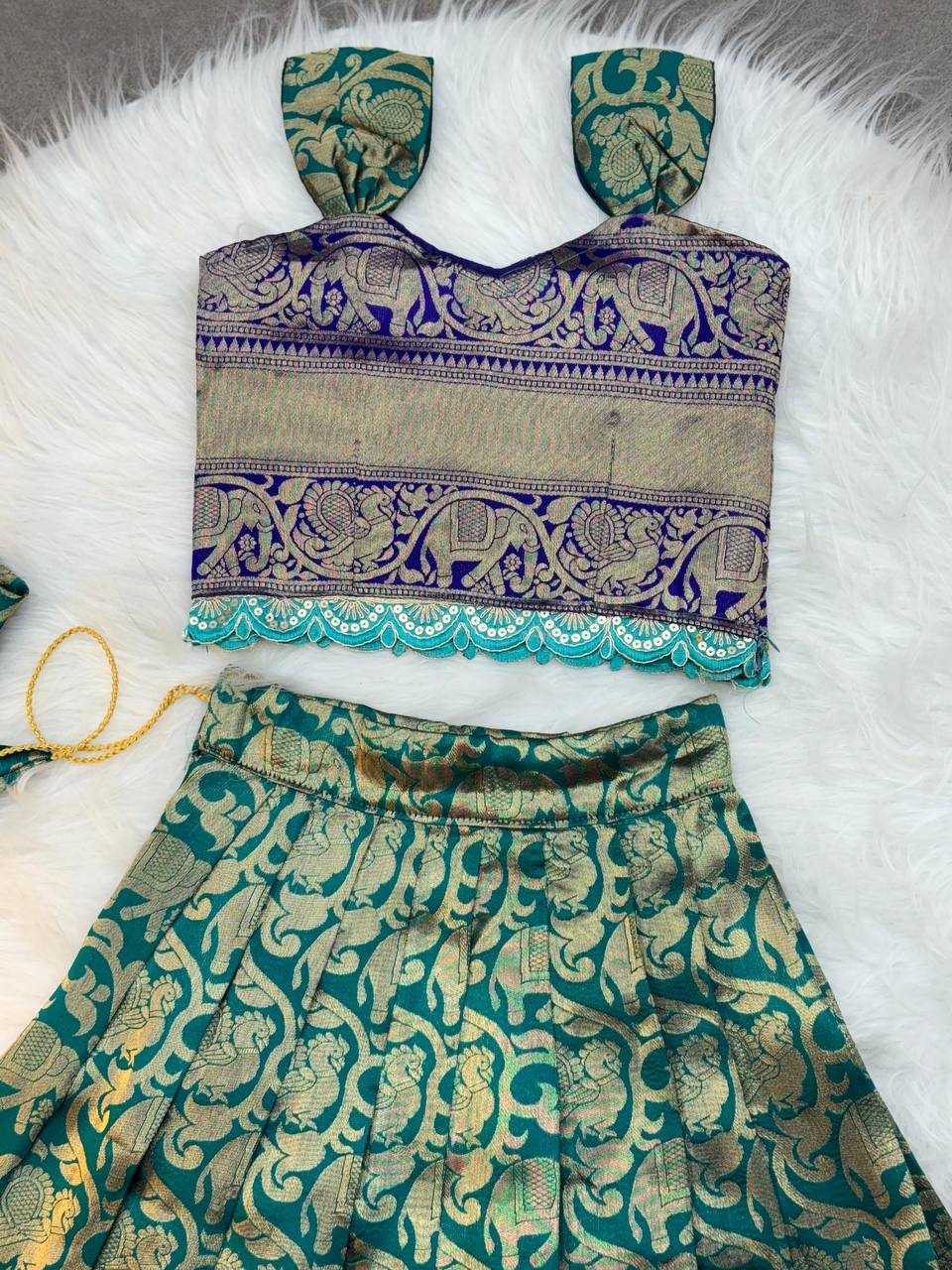 Ynf Soft Silk KESH709 06 Kids Wear Wholesale Kids Co-ord Set Kids Lehenga Choli Kids Festive Wear Manufacturer- Kids Exports