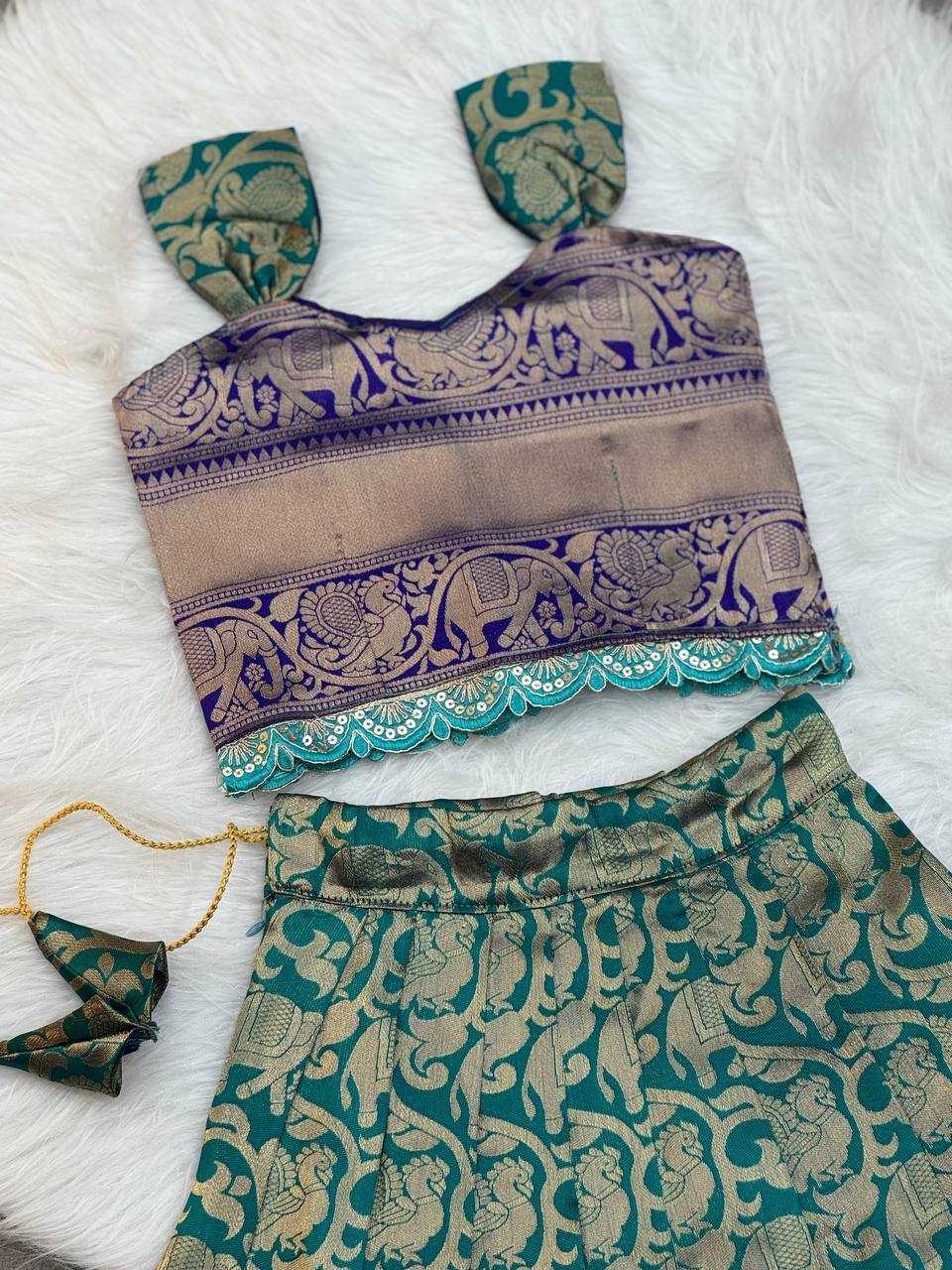 Ynf Soft Silk KESH709 06 Kids Wear Wholesale Kids Co-ord Set Kids Lehenga Choli Kids Festive Wear Manufacturer- Kids Exports