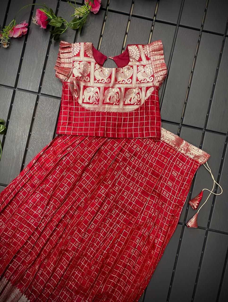 Ynf Soft Silk RIN235 kanchipuram Kids Wear Wholesale Kids Lehenga Kids Ethnic Wear Baby Girl Lehenga Manufacturer- Kids Exports