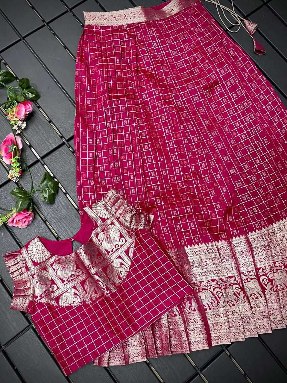 Ynf Soft Silk RIN235 kanchipuram Kids Wear Wholesale Kids Lehenga Kids Ethnic Wear Baby Girl Lehenga Manufacturer- Kids Exports