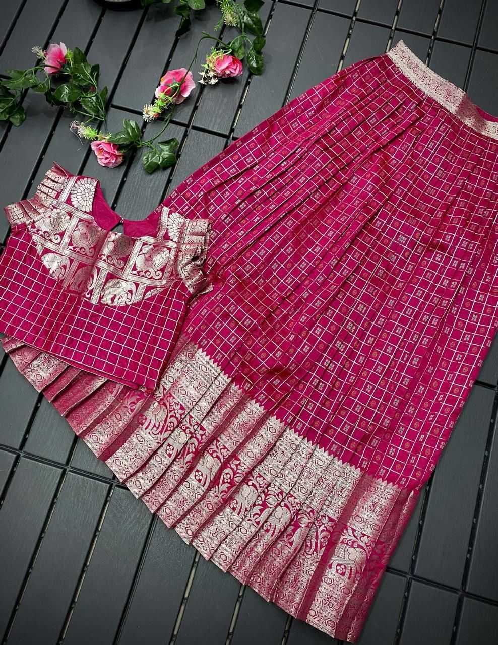 Ynf Soft Silk RIN235 kanchipuram Kids Wear Wholesale Kids Lehenga Kids Ethnic Wear Baby Girl Lehenga Manufacturer- Kids Exports