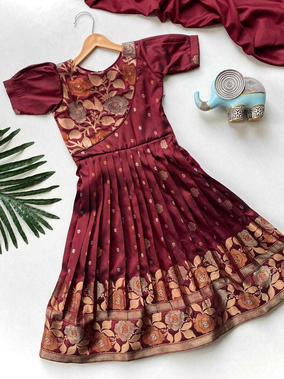 Ynf Soft Silk RIN235 Suhani Kids Wear Wholesale Embroidered Frock Kids Designer Frock Indian Wear For Kids Manufacturer- Kids Exports
