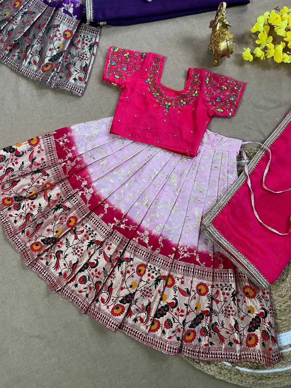 Ynf Vichitra Silk KESH505 Madhuri Kids Wear Wholesale Kids Traditional Outfits Kids Lehenga Choli Kids Wedding Outfits Manufacturer- Kids Exports