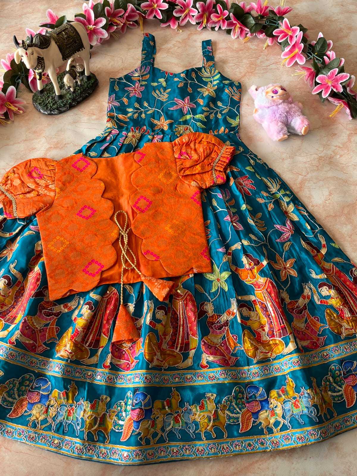 Ynf Viscose RIN235 pranil Kids Wear Wholesale Kids Gown Kids Ethnic Gowns Kids Wedding Outfits Manufacturer- Kids Exports