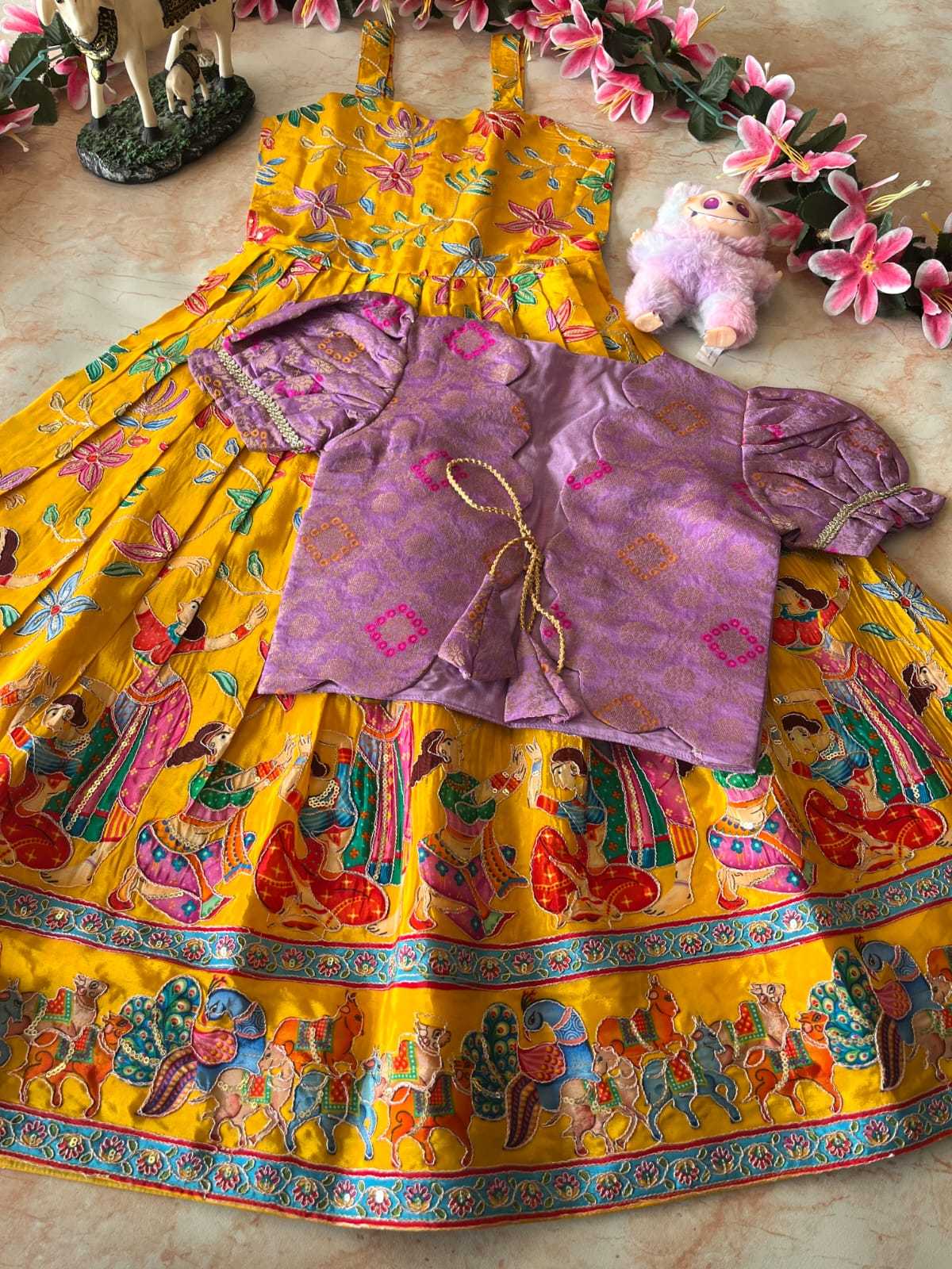 Ynf Viscose RIN235 pranil Kids Wear Wholesale Kids Gown Kids Ethnic Gowns Kids Wedding Outfits Manufacturer- Kids Exports