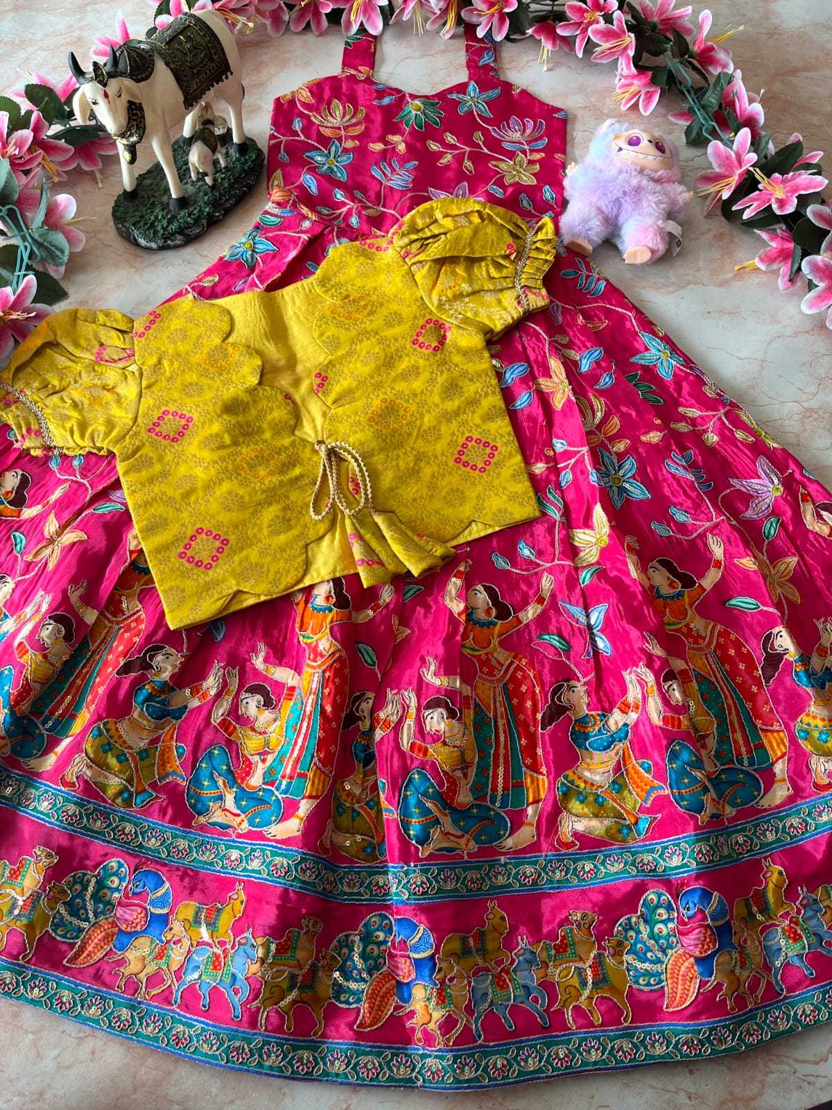 Ynf Viscose RIN235 pranil Kids Wear Wholesale Kids Gown Kids Ethnic Gowns Kids Wedding Outfits Manufacturer- Kids Exports