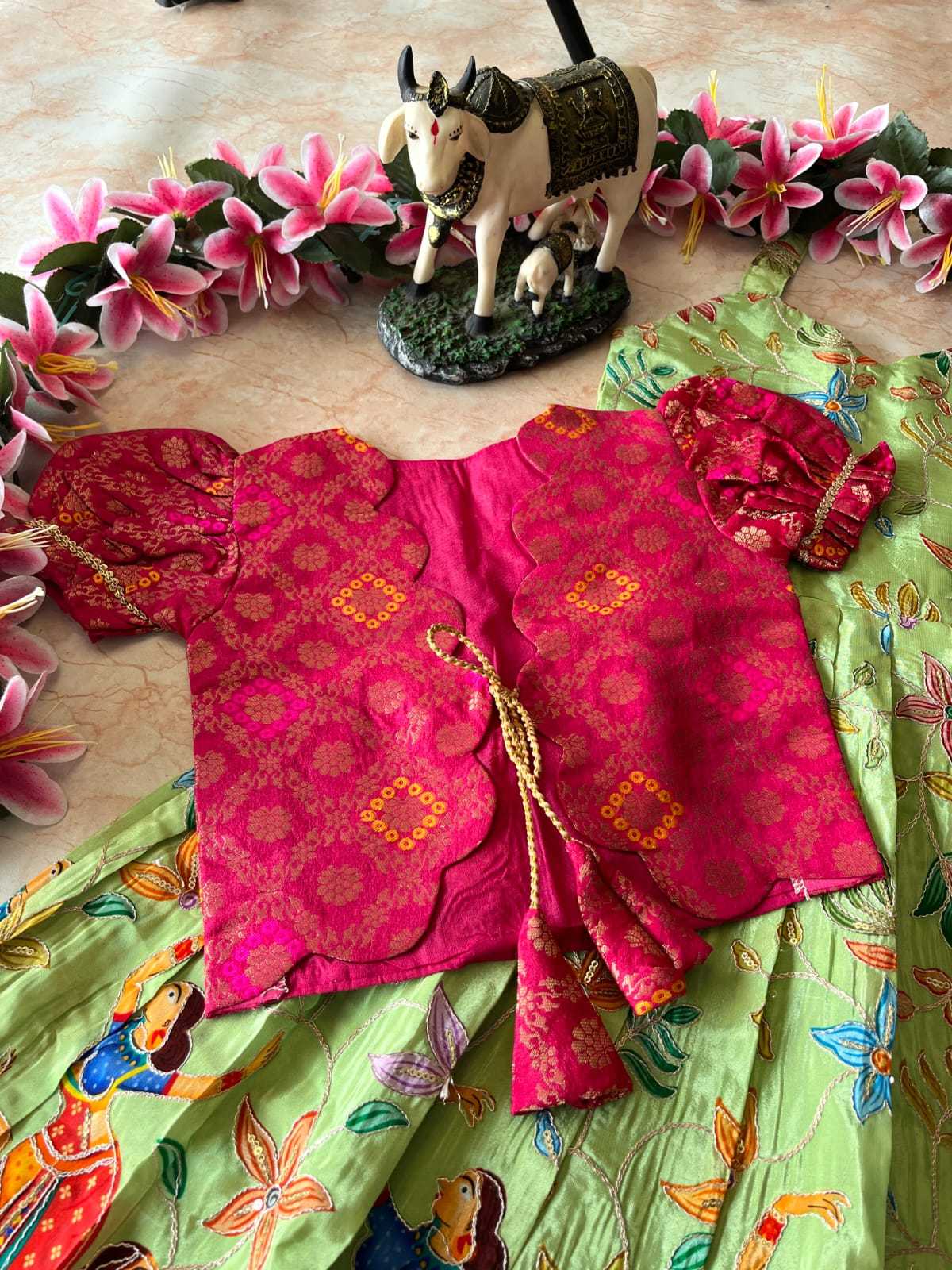 Ynf Viscose RIN235 pranil Kids Wear Wholesale Kids Gown Kids Ethnic Gowns Kids Wedding Outfits Manufacturer- Kids Exports