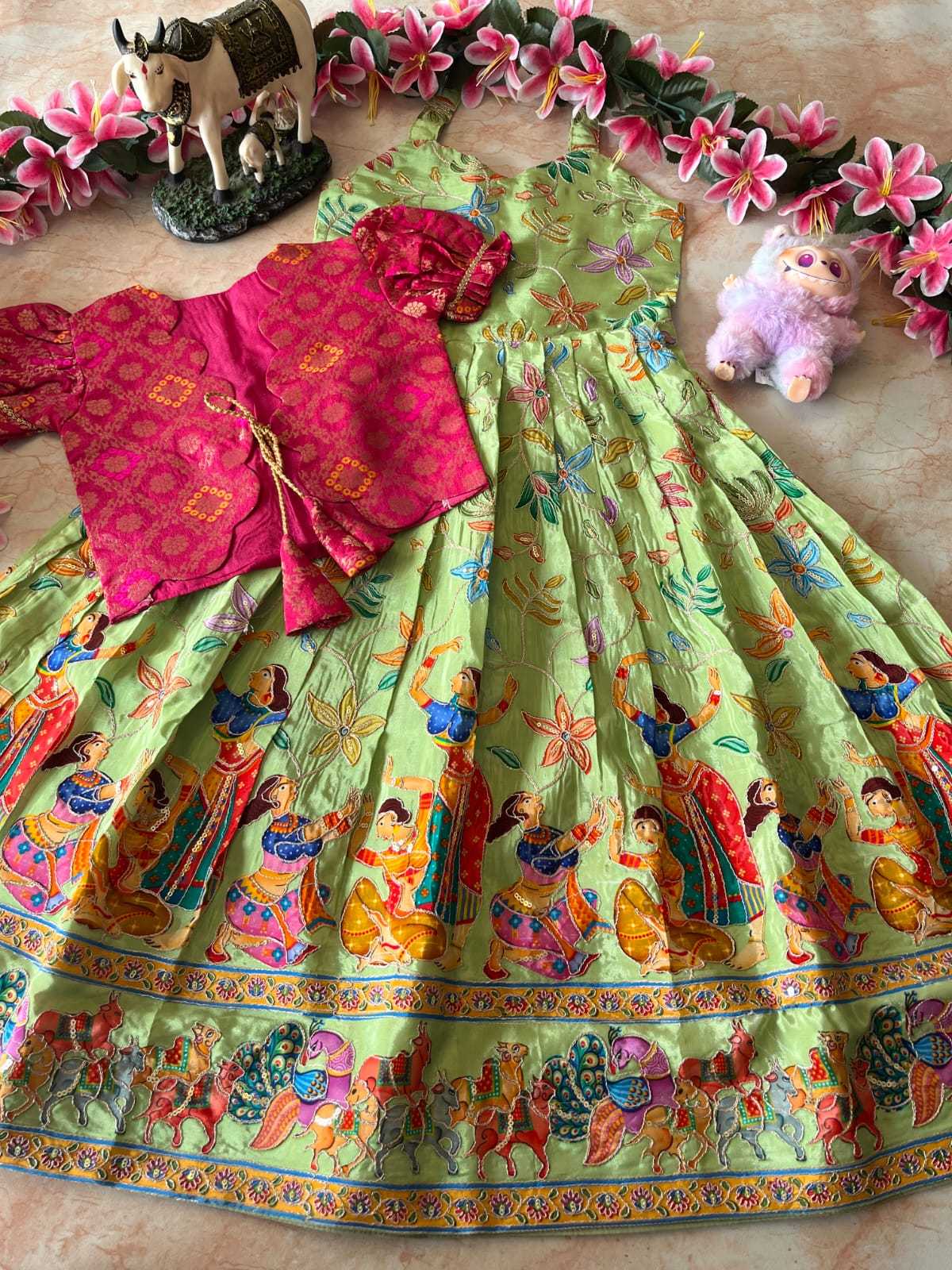 Ynf Viscose RIN235 pranil Kids Wear Wholesale Kids Gown Kids Ethnic Gowns Kids Wedding Outfits Manufacturer- Kids Exports