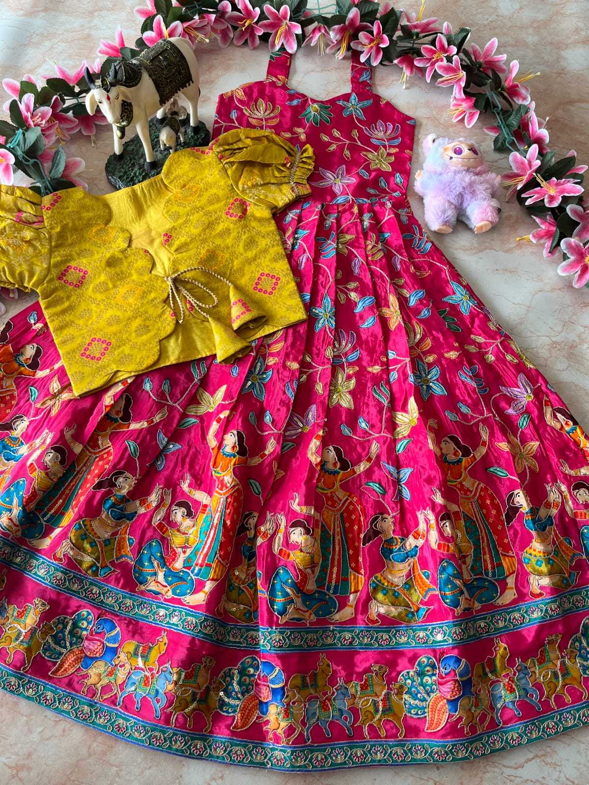 Ynf Viscose RIN235 pranil Kids Wear Wholesale Kids Gown Kids Ethnic Gowns Kids Wedding Outfits Manufacturer- Kids Exports