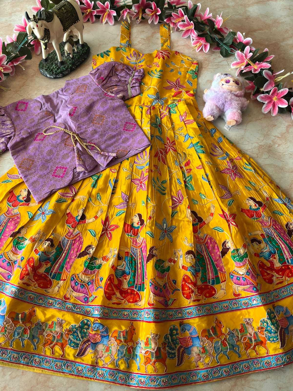 Ynf Viscose RIN235 pranil Kids Wear Wholesale Kids Gown Kids Ethnic Gowns Kids Wedding Outfits Manufacturer- Kids Exports