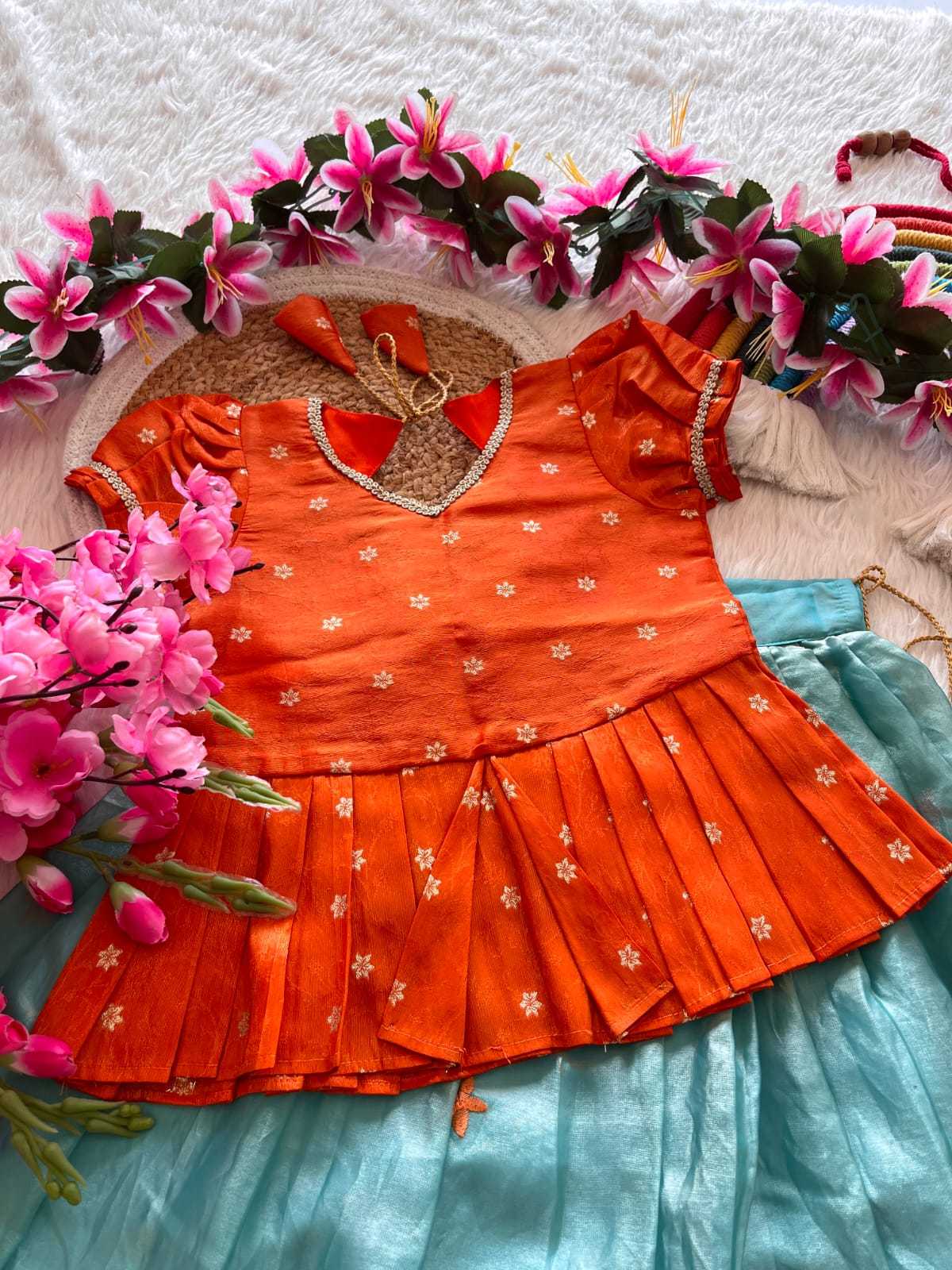 Ynf Viscose RIN235 tissue silk Kids Wear Wholesale Kids Lehenga Kids Lehenga Choli Baby Girl Lehenga Manufacturer- Kids Exports