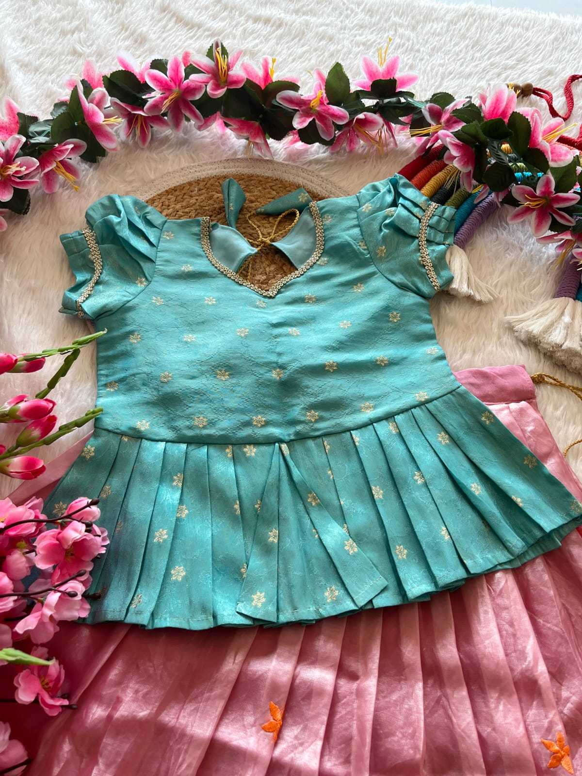 Ynf Viscose RIN235 tissue silk Kids Wear Wholesale Kids Lehenga Kids Lehenga Choli Baby Girl Lehenga Manufacturer- Kids Exports