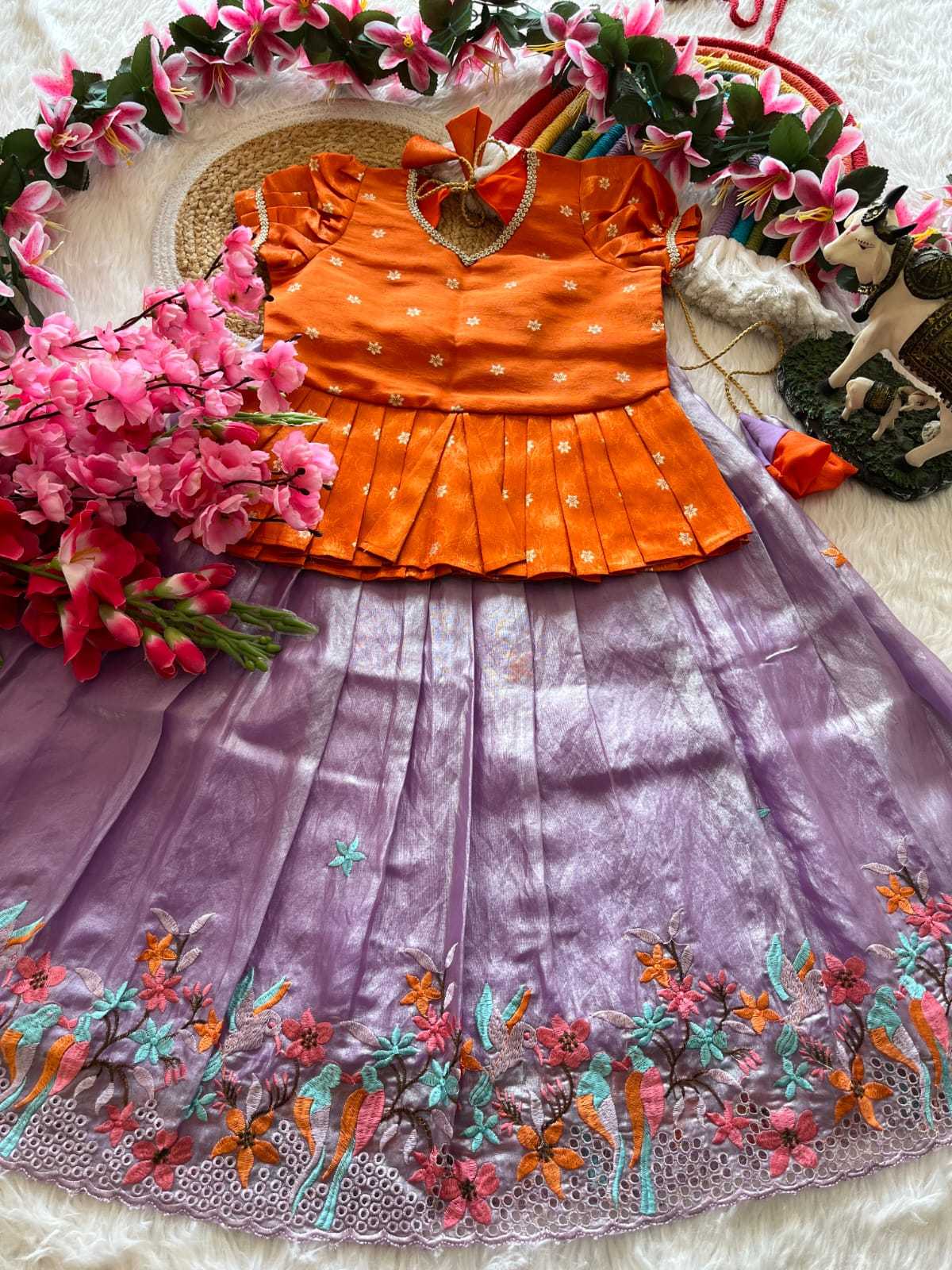 Ynf Viscose RIN235 tissue silk Kids Wear Wholesale Kids Lehenga Kids Lehenga Choli Baby Girl Lehenga Manufacturer- Kids Exports