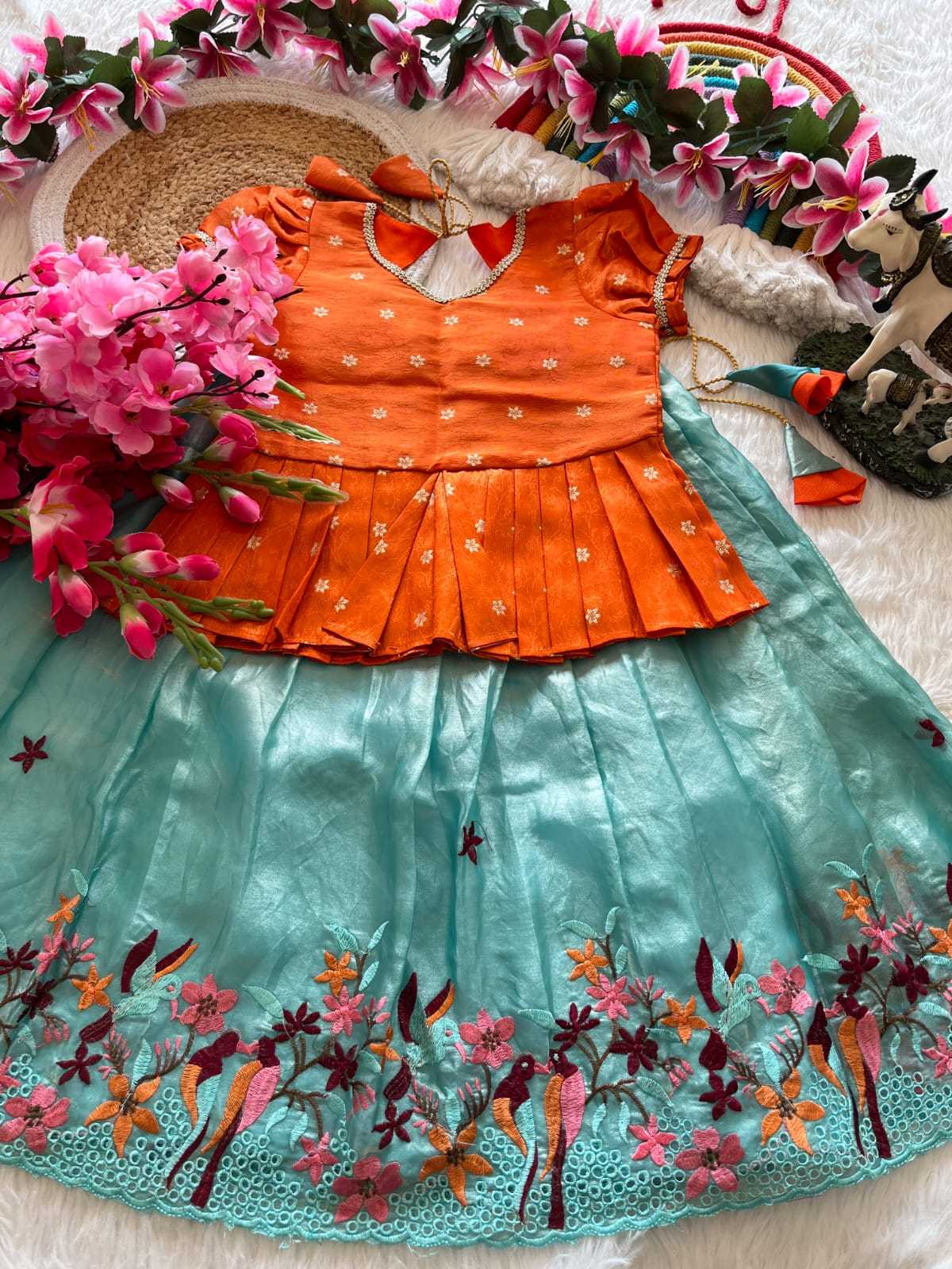 Ynf Viscose RIN235 tissue silk Kids Wear Wholesale Kids Lehenga Kids Lehenga Choli Baby Girl Lehenga Manufacturer- Kids Exports