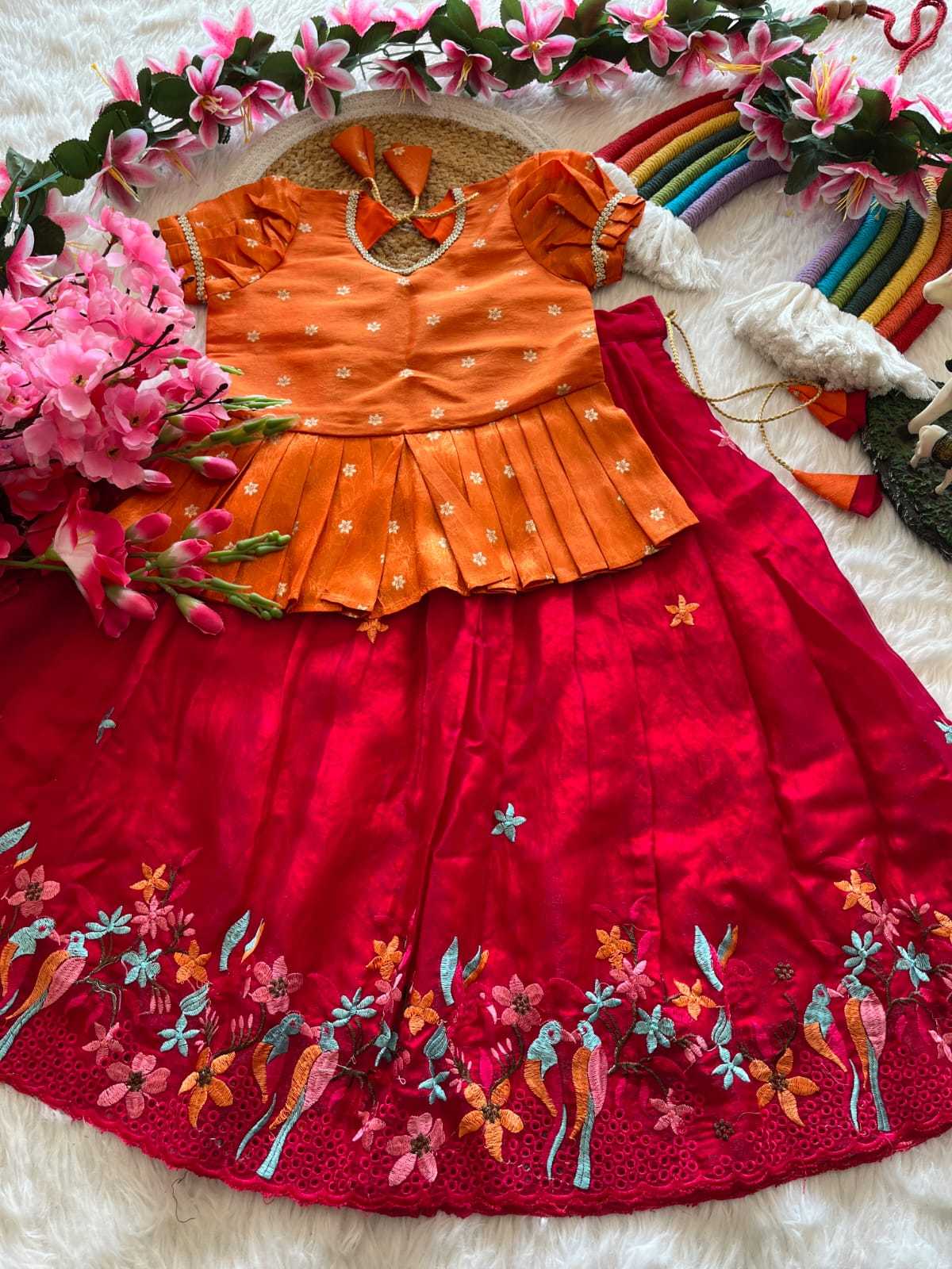 Ynf Viscose RIN235 tissue silk Kids Wear Wholesale Kids Lehenga Kids Lehenga Choli Baby Girl Lehenga Manufacturer- Kids Exports