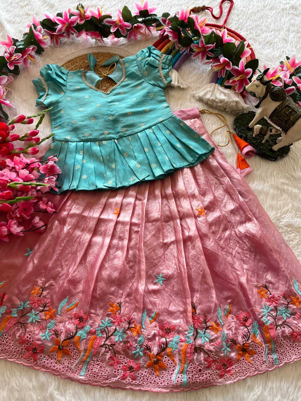 Ynf Viscose RIN235 tissue silk Kids Wear Wholesale Kids Lehenga Kids Lehenga Choli Baby Girl Lehenga Manufacturer- Kids Exports