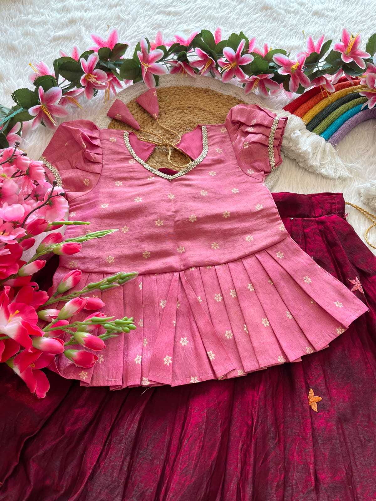 Ynf Viscose RIN235 tissue silk Kids Wear Wholesale Kids Lehenga Kids Lehenga Choli Baby Girl Lehenga Manufacturer- Kids Exports