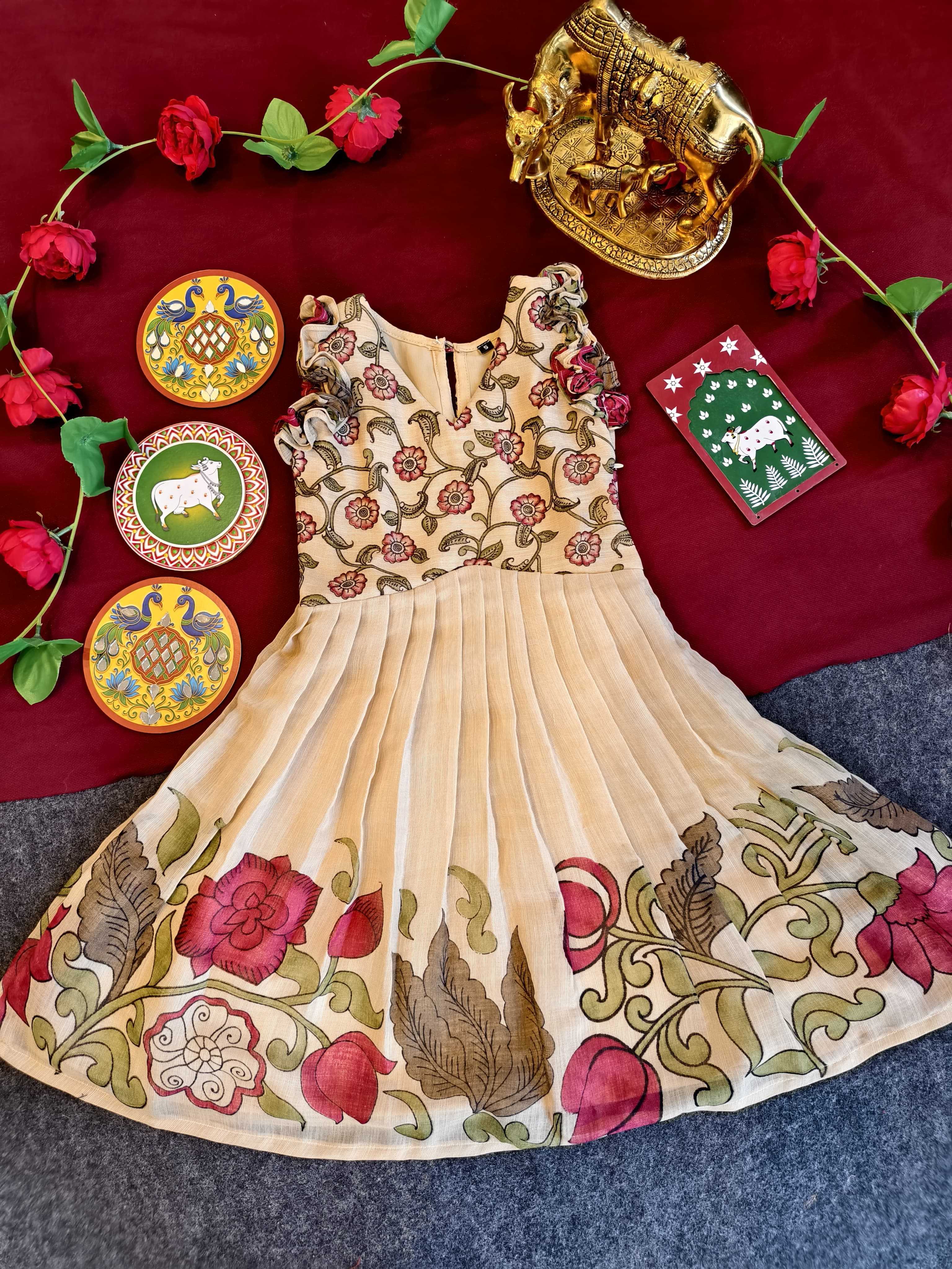 Ynf Cotton KESH249 2134 Kids Wear Wholesale Kids Gown Kids Ethnic Gowns Manufacturer- Kids Exports