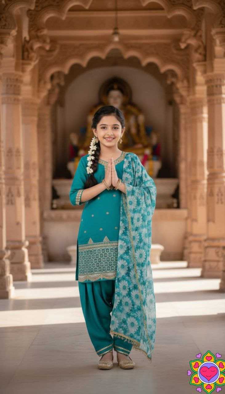 Ynf Crepe Silk KESH461 229 Kids Wear Festive Collections Wholesale Embroidered Frock Kids Festive Wear Kids Silk Dress Manufacturer- Kids Exports