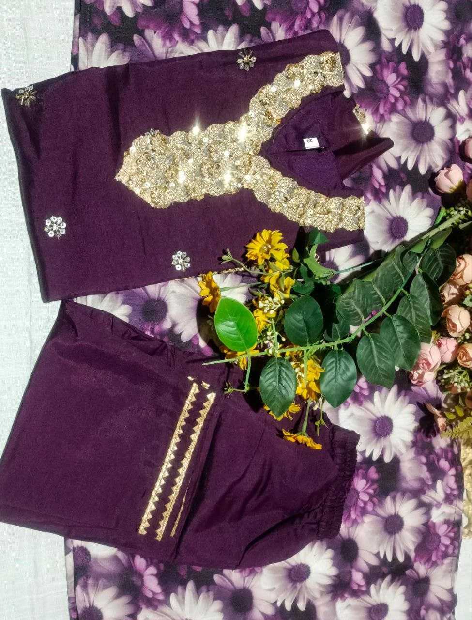 Ynf Crepe Silk KESH461 229 Kids Wear Festive Collections Wholesale Embroidered Frock Kids Festive Wear Kids Silk Dress Manufacturer- Kids Exports