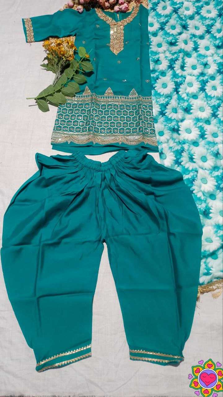 Ynf Crepe Silk KESH461 229 Kids Wear Festive Collections Wholesale Embroidered Frock Kids Festive Wear Kids Silk Dress Manufacturer- Kids Exports