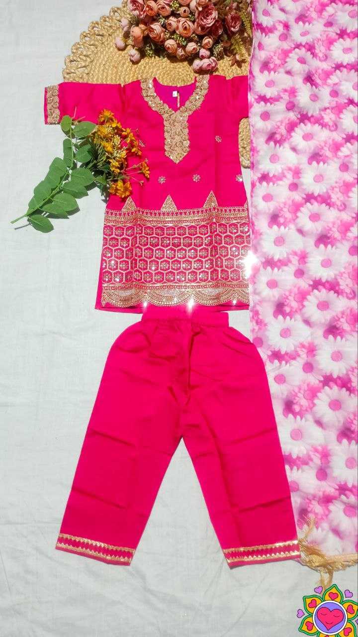 Ynf Crepe Silk KESH461 229 Kids Wear Festive Collections Wholesale Embroidered Frock Kids Festive Wear Kids Silk Dress Manufacturer- Kids Exports