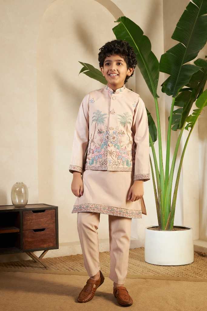 Ynf Fancy KESH481 CLLEORA Viraasat 91051 Kids Wear Wholesale Kids Kurta Pajama Kids Festive Wear Kids Wedding Outfits Manufacturer- Kids Exports