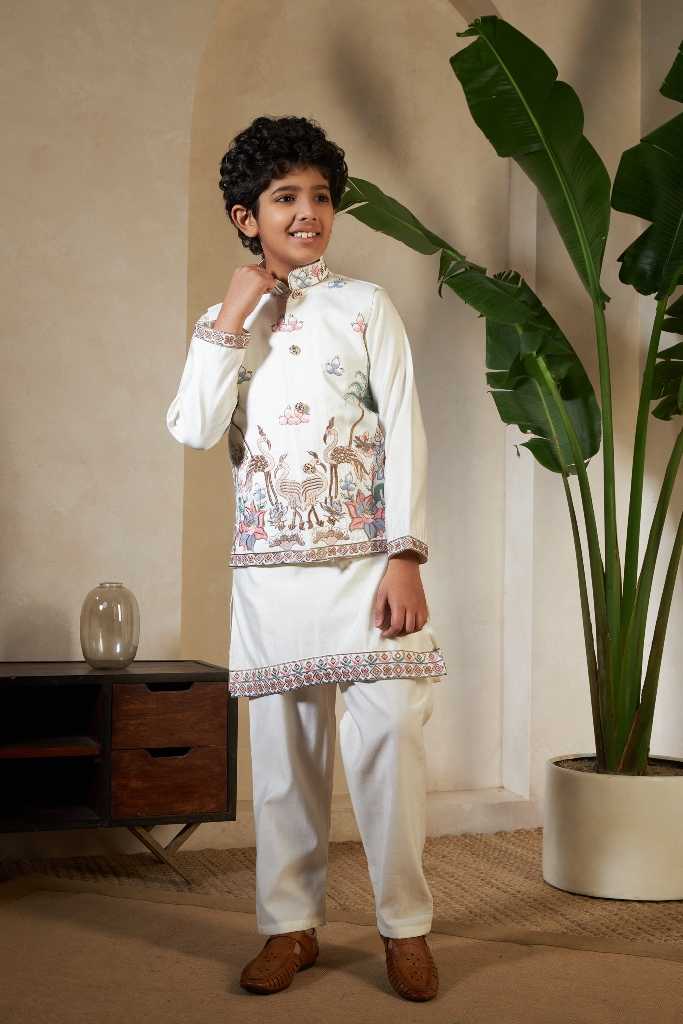 Ynf Fancy KESH481 CLLEORA Viraasat 91051 Kids Wear Wholesale Kids Kurta Pajama Kids Festive Wear Kids Wedding Outfits Manufacturer- Kids Exports