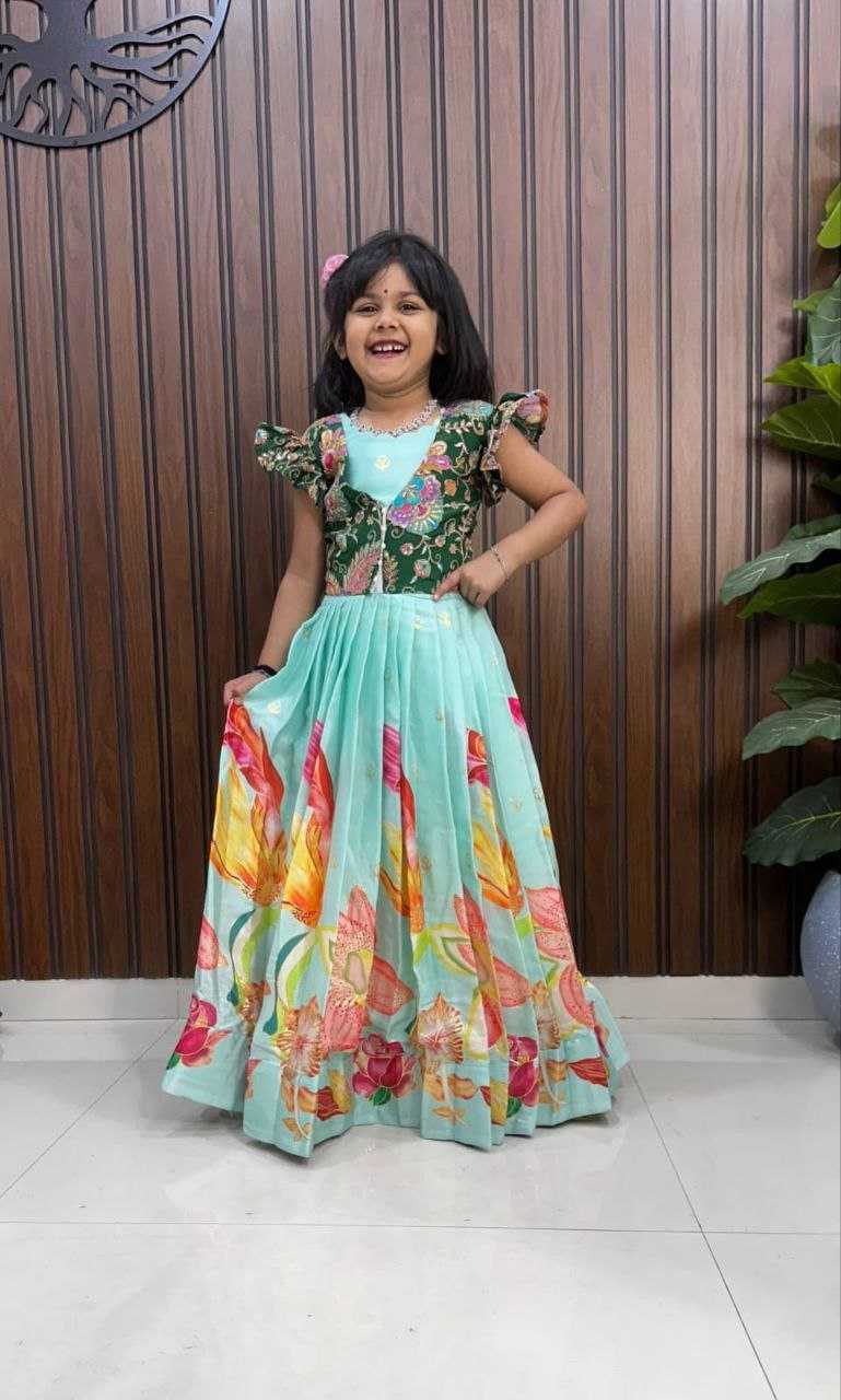 Ynf Heavy Crepe RIN161 ANJALI Kids Wear Festive Collections Wholesale Kids Gown Kids Ethnic Gowns Kids Party Wear Ethnic Manufacturer- Kids Exports