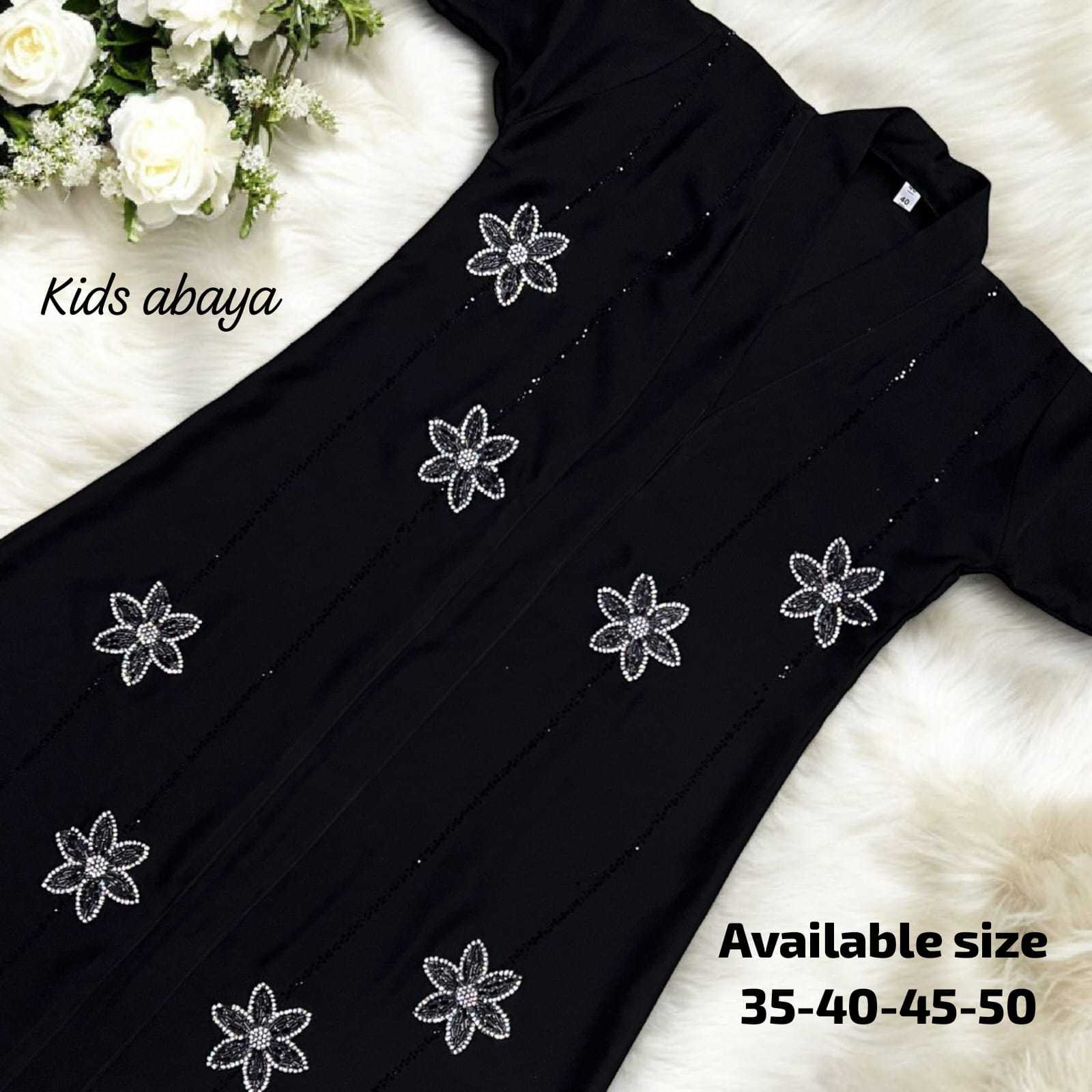 Ynf Imported KESH557 STONE Kids Wear Islamic Clothing Wholesale Abaya Hijab Manufacturer- Kids Exports