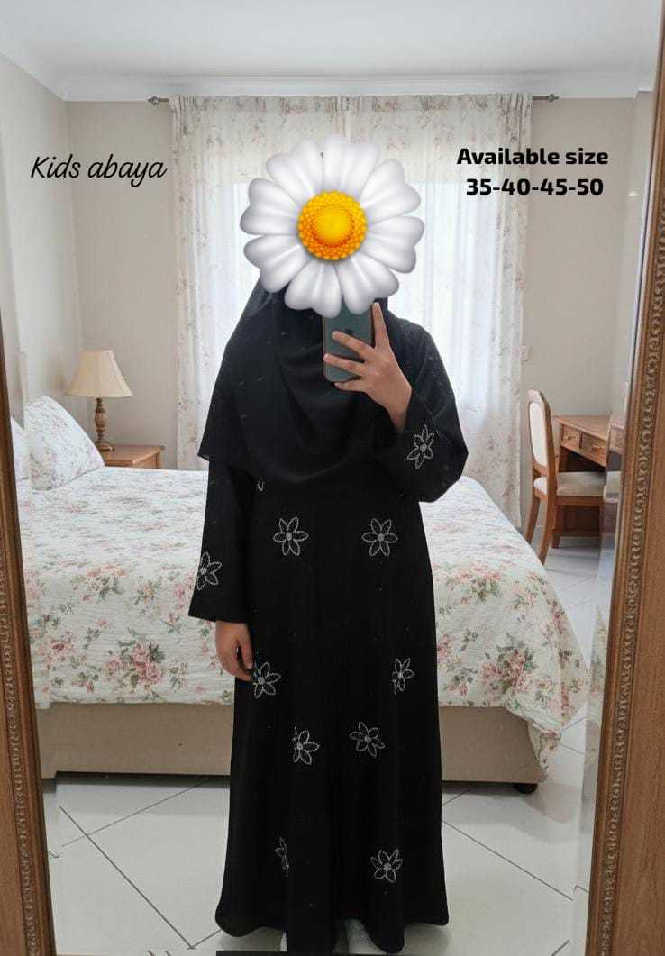 Ynf Imported KESH557 STONE Kids Wear Islamic Clothing Wholesale Abaya Hijab Manufacturer- Kids Exports