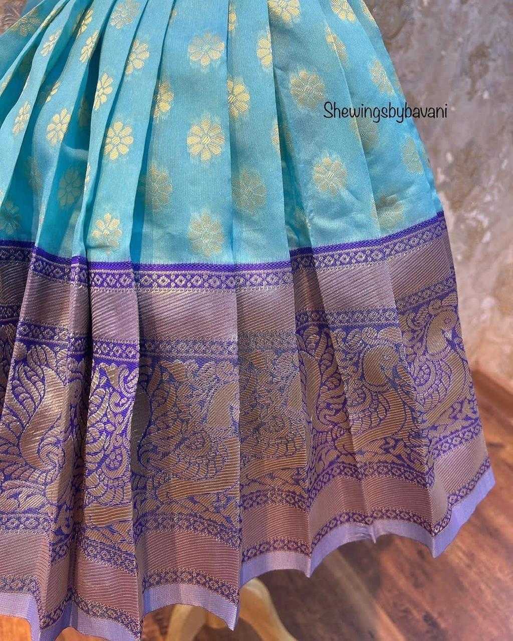 Ynf Kanjivaram Silk KESH622 maggam Kids Wear Wholesale Kids Gown Kids Ethnic Wear Kids Silk Dress Manufacturer- Kids Exports