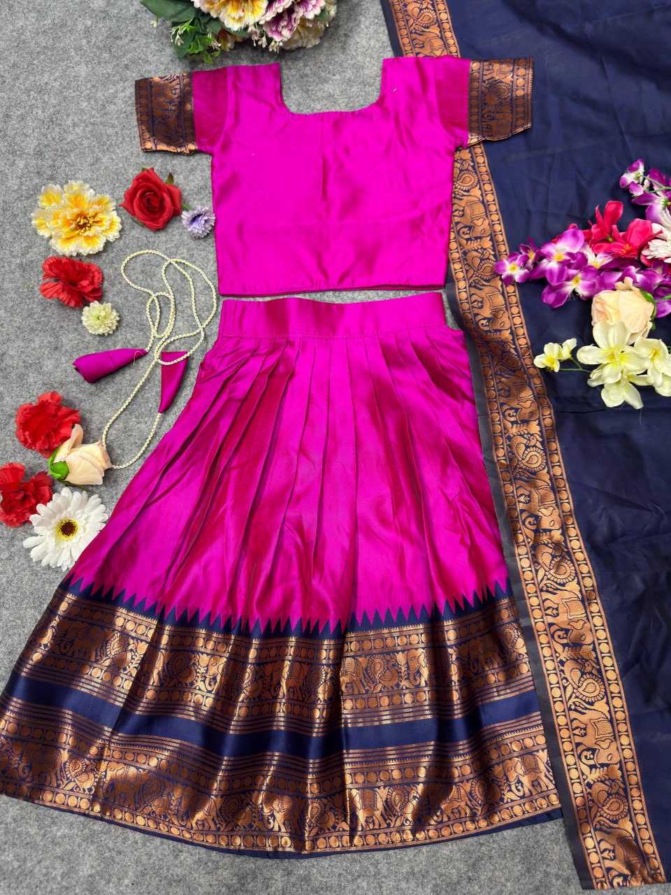 Ynf Lichi Silk KESH642 008 Kids Wear Wholesale Kids Lehenga Girls Ethnic Wear Baby Girl Lehenga Manufacturer- Kids Exports