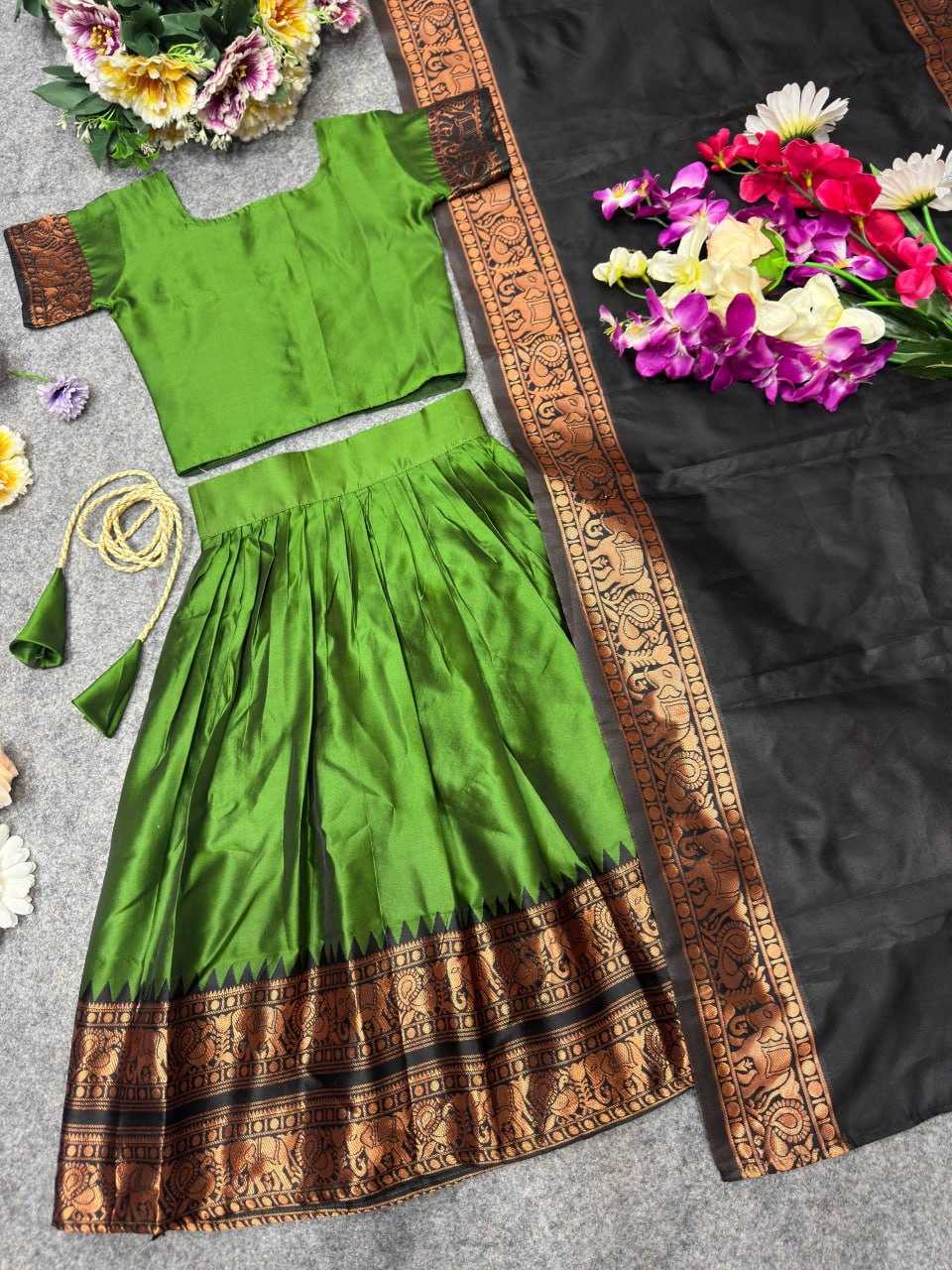 Ynf Lichi Silk KESH642 008 Kids Wear Wholesale Kids Lehenga Girls Ethnic Wear Baby Girl Lehenga Manufacturer- Kids Exports