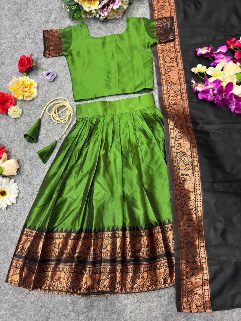 Ynf Lichi Silk KESH642 008 Kids Wear Wholesale Kids Lehenga Girls Ethnic Wear Baby Girl Lehenga Manufacturer- Kids Exports