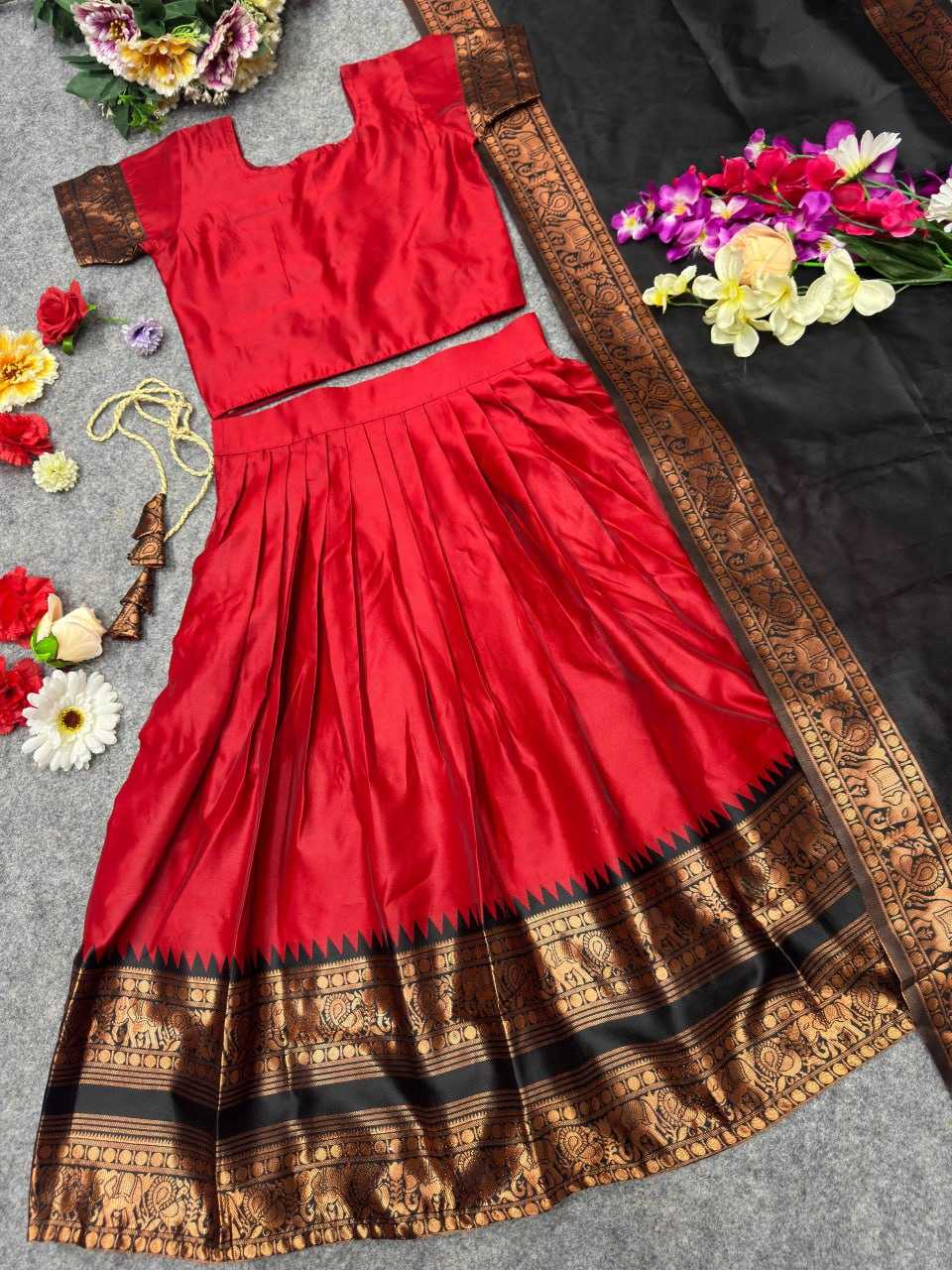 Ynf Lichi Silk KESH642 008 Kids Wear Wholesale Kids Lehenga Girls Ethnic Wear Baby Girl Lehenga Manufacturer- Kids Exports