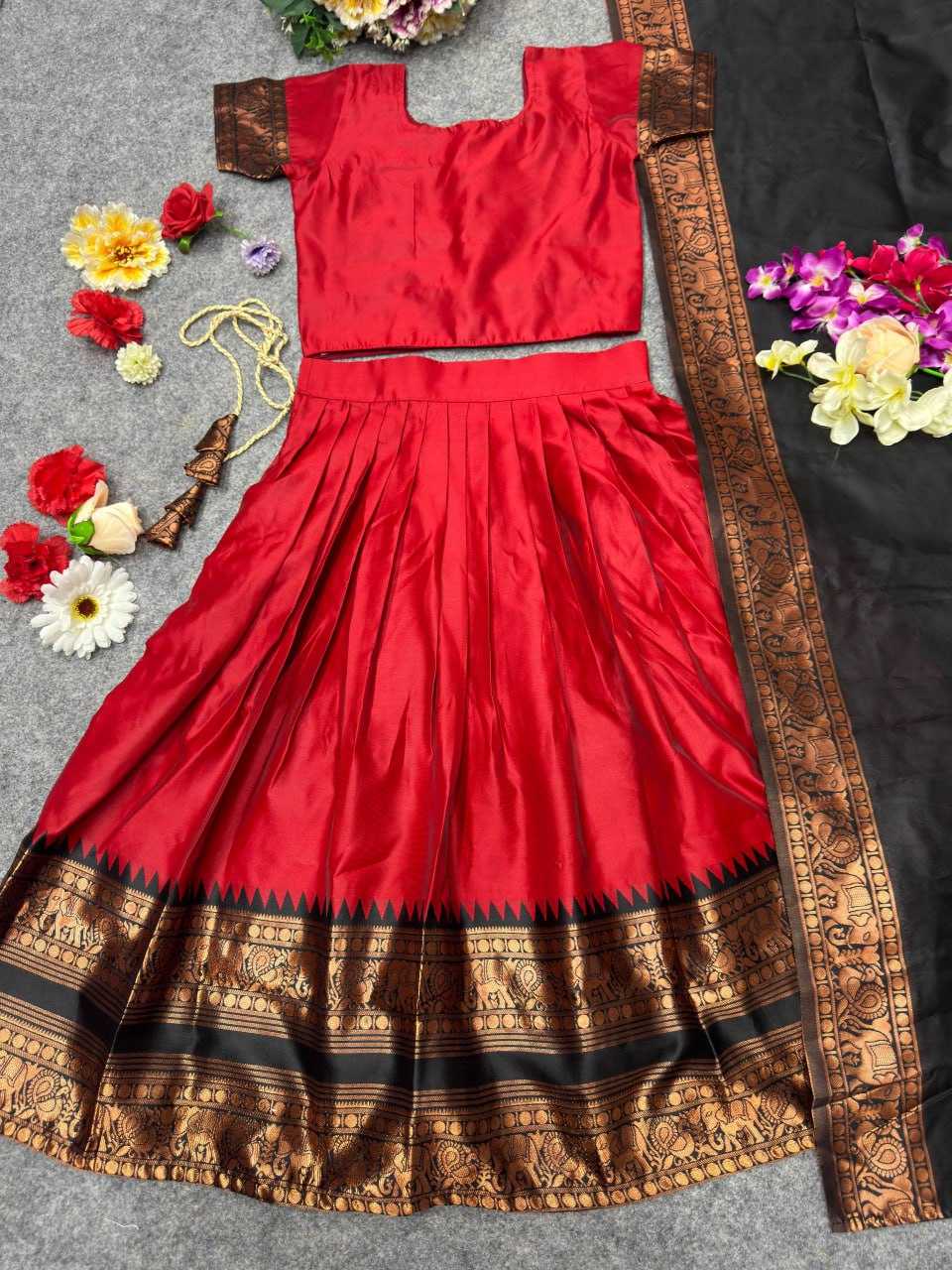 Ynf Lichi Silk KESH642 008 Kids Wear Wholesale Kids Lehenga Girls Ethnic Wear Baby Girl Lehenga Manufacturer- Kids Exports